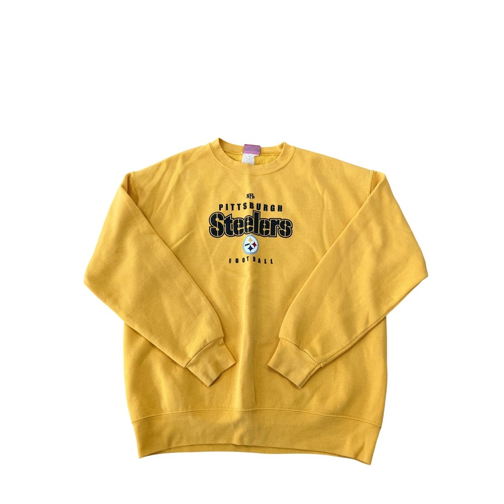 Vintage Pittsburgh Steelers NFL Football Sweatshirt Yellow Adult Size XL